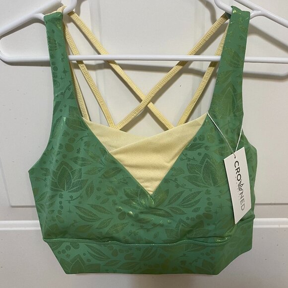 Crowned Athletics - Disney Tiana - Lily Pad Princess Sports Bra - NWT - XXL - Picture 1 of 8